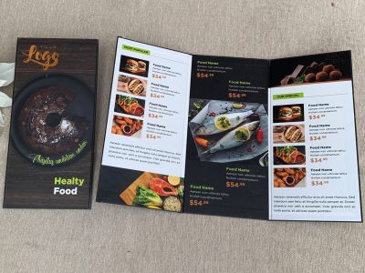 Menu Nhà hàng bìa bồi xếp 3 MN-05