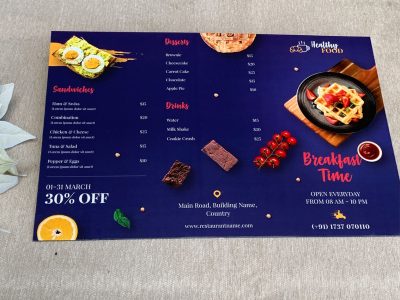 Menu Nhà hàng bìa bồi xếp 3 MN-06