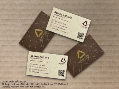 Card - Danh thiếp Kem Nâu cán vân HQ CC-94
