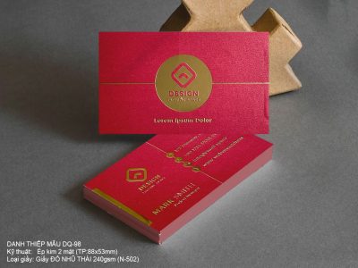 Card - Danh thiếp Giấy Đỏ nhũ thái CC-99